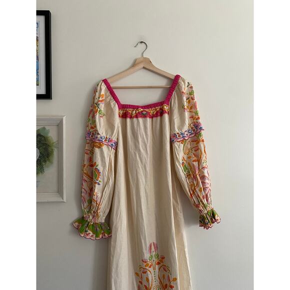 FARM RIO NWT Anthropologie Printed Linen Blend Dress Size XS - Picture 10 of 13